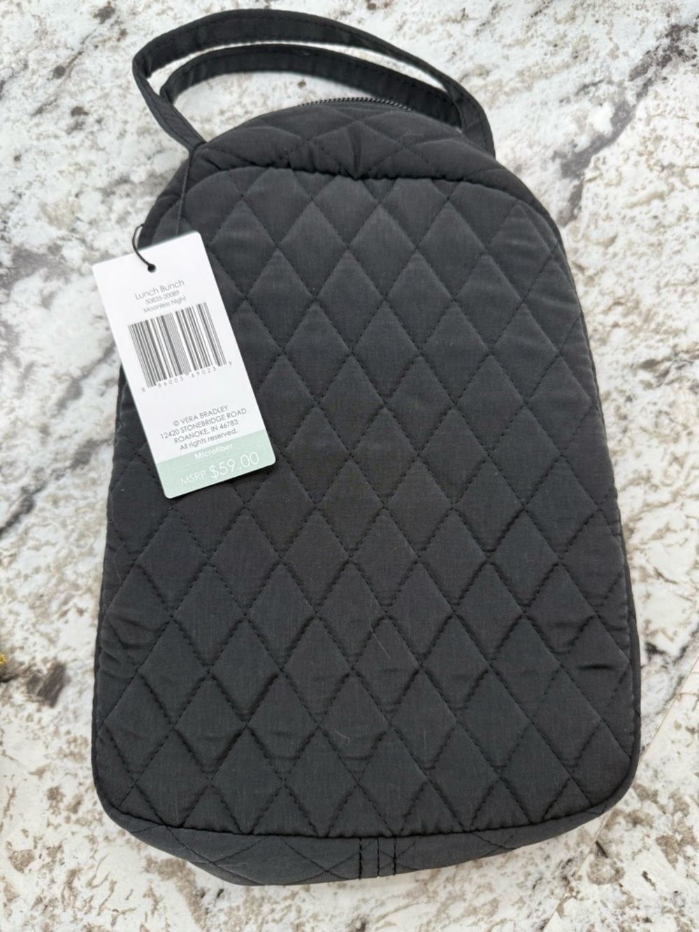 Vera Bradley Black Quilted Lunch Tote